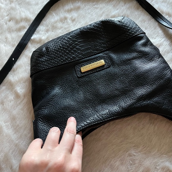 Isabella Fiore Black Leather Crossbody Bag with Gold Stud Detailing - Picture 7 of 16